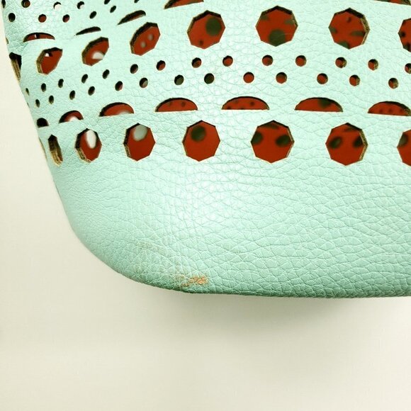 No Brand large tote teal/peach dual color vented - Picture 4 of 8